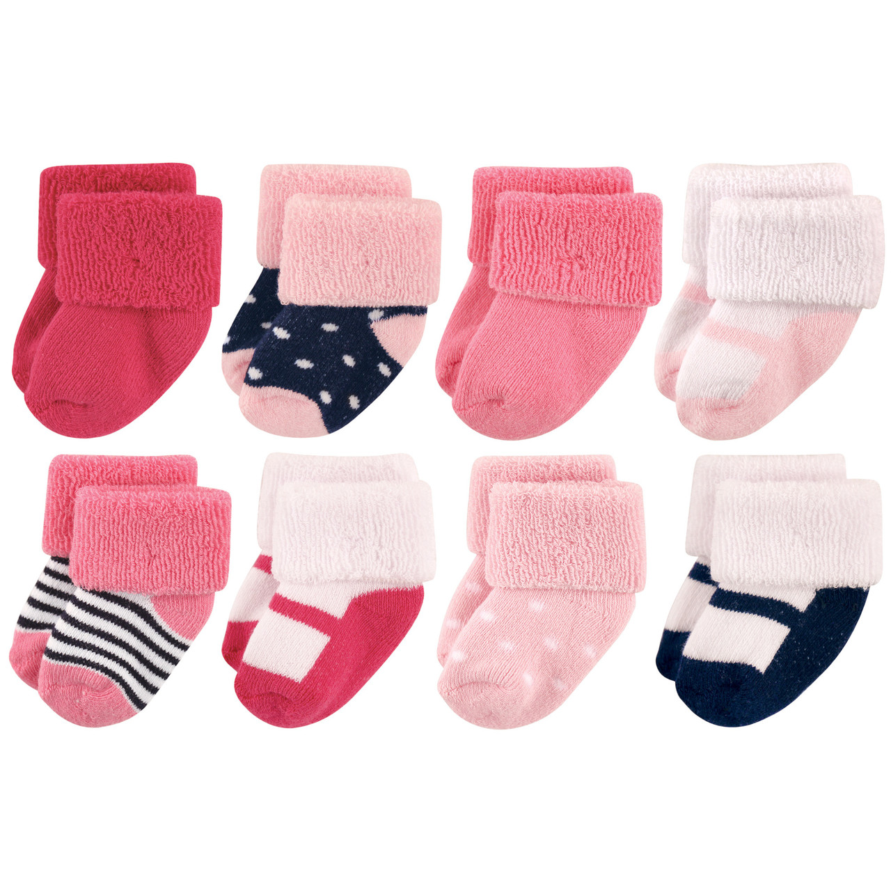 Luvable Friends Socks, 8-Pack, Navy Mary Jane | Baby and Toddler ...