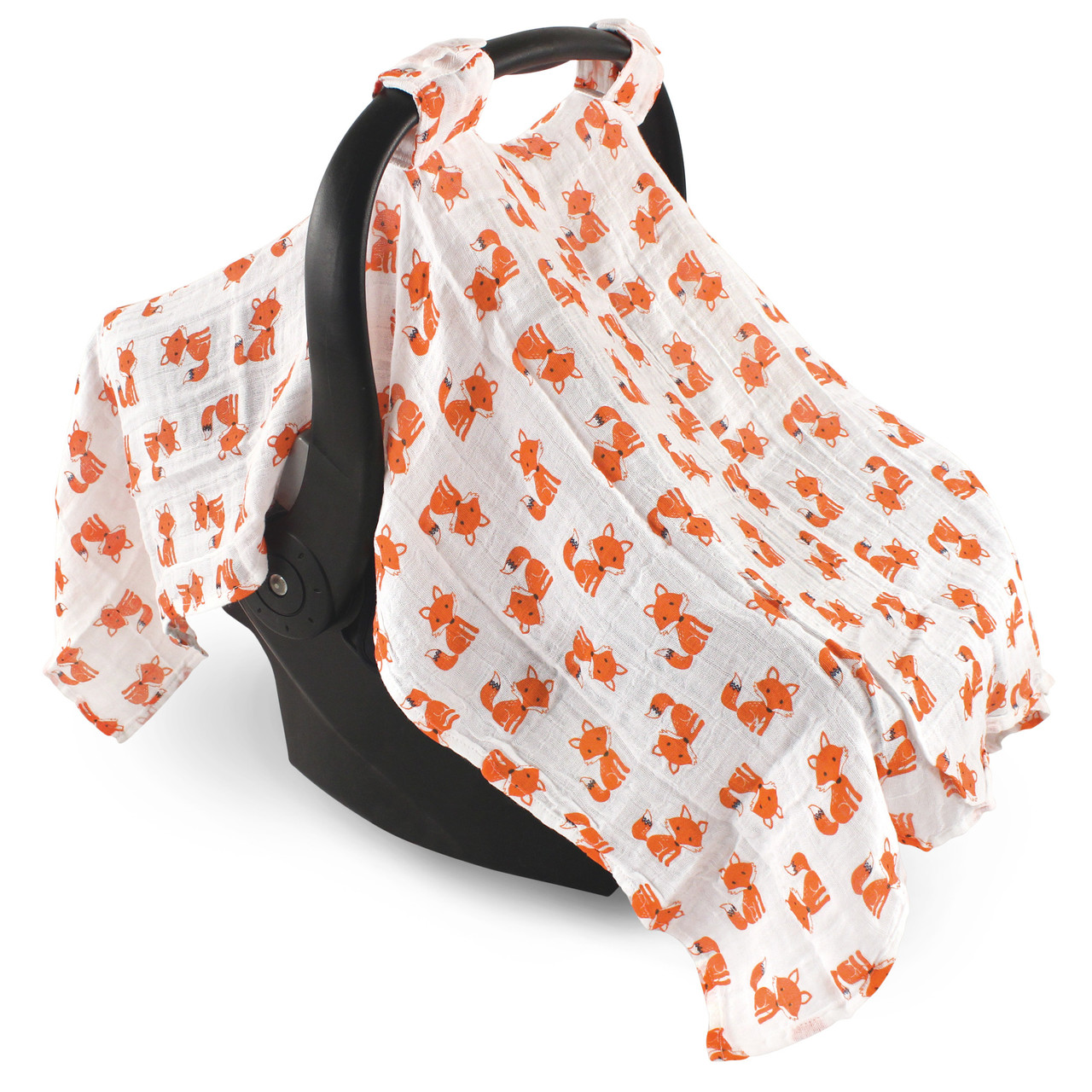 Hudson Baby Muslin Car Seat Canopy Foxes Baby And Toddler