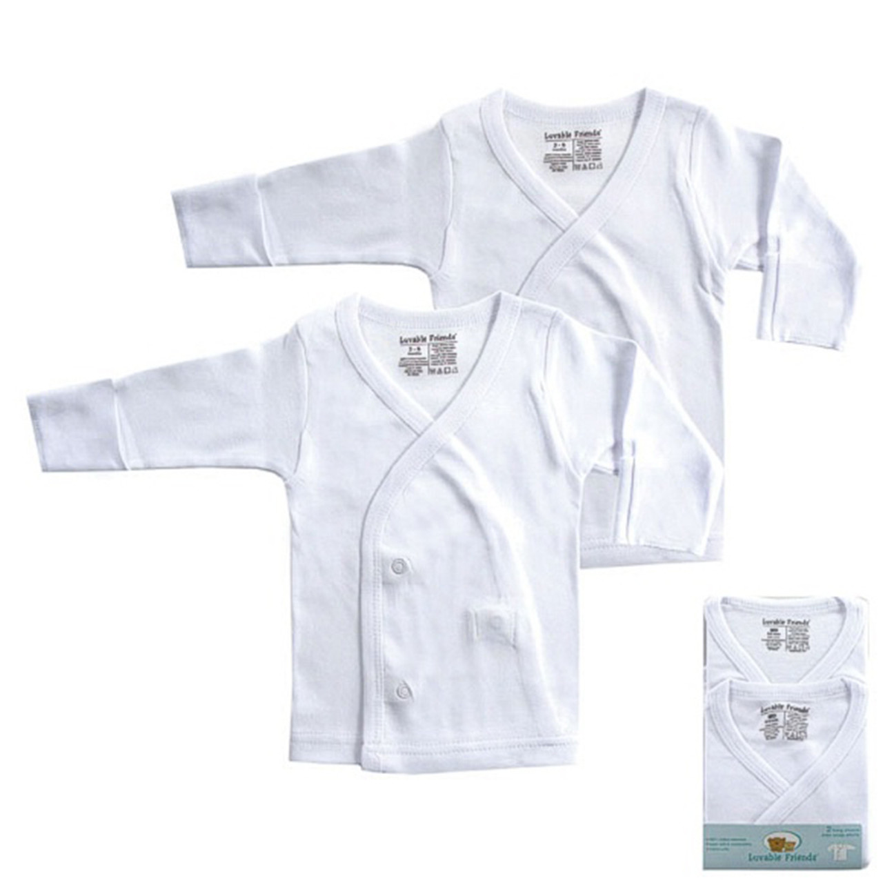Luvable Friends Hudson Set 2 Vestitini A Maniche Lunghe Per Neonata – 100% Cotone Morbido, Stampe Carine