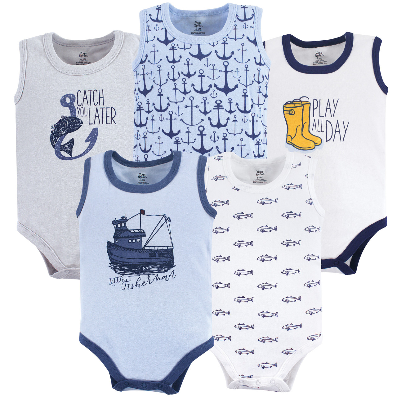 Hudson Baby Cotton Bodysuits, Little Explorer, 5 Pack