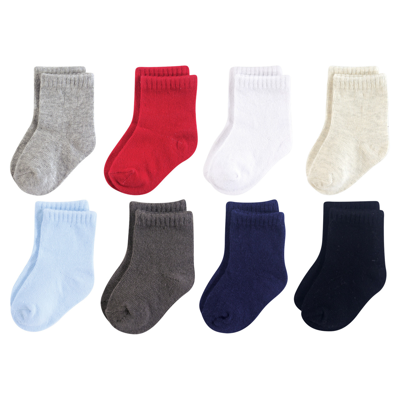 Luvable Friends Baby Basic Socks, 6 Pack, Blue and Gray, 0-6 Months