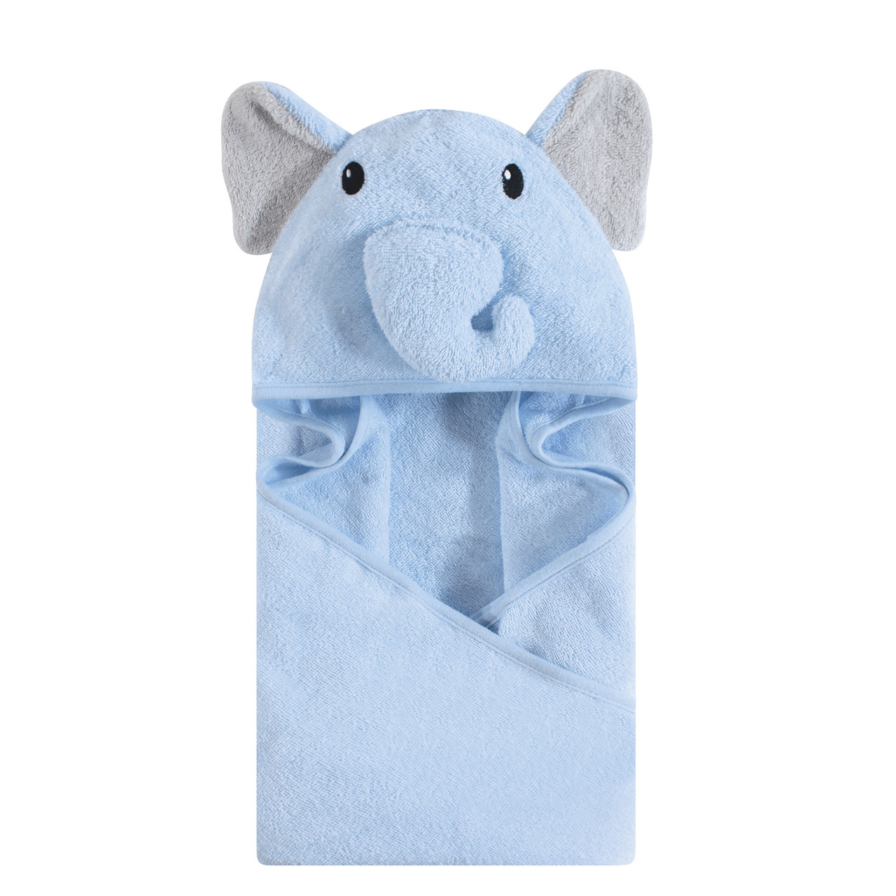 blue hooded towel