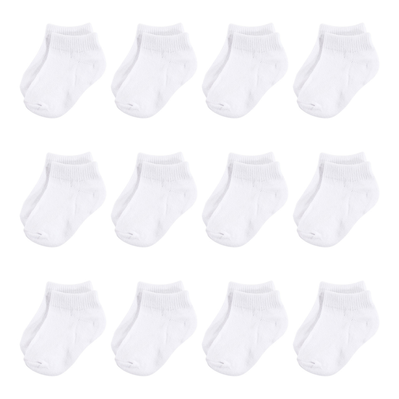 Touched By Nature Organic No Show Socks, 12-Pack, White | Baby and ...