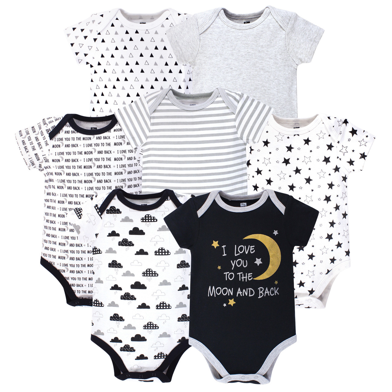 Hudson Baby Bodysuits 7 Pack Moon And Back Baby And Toddler