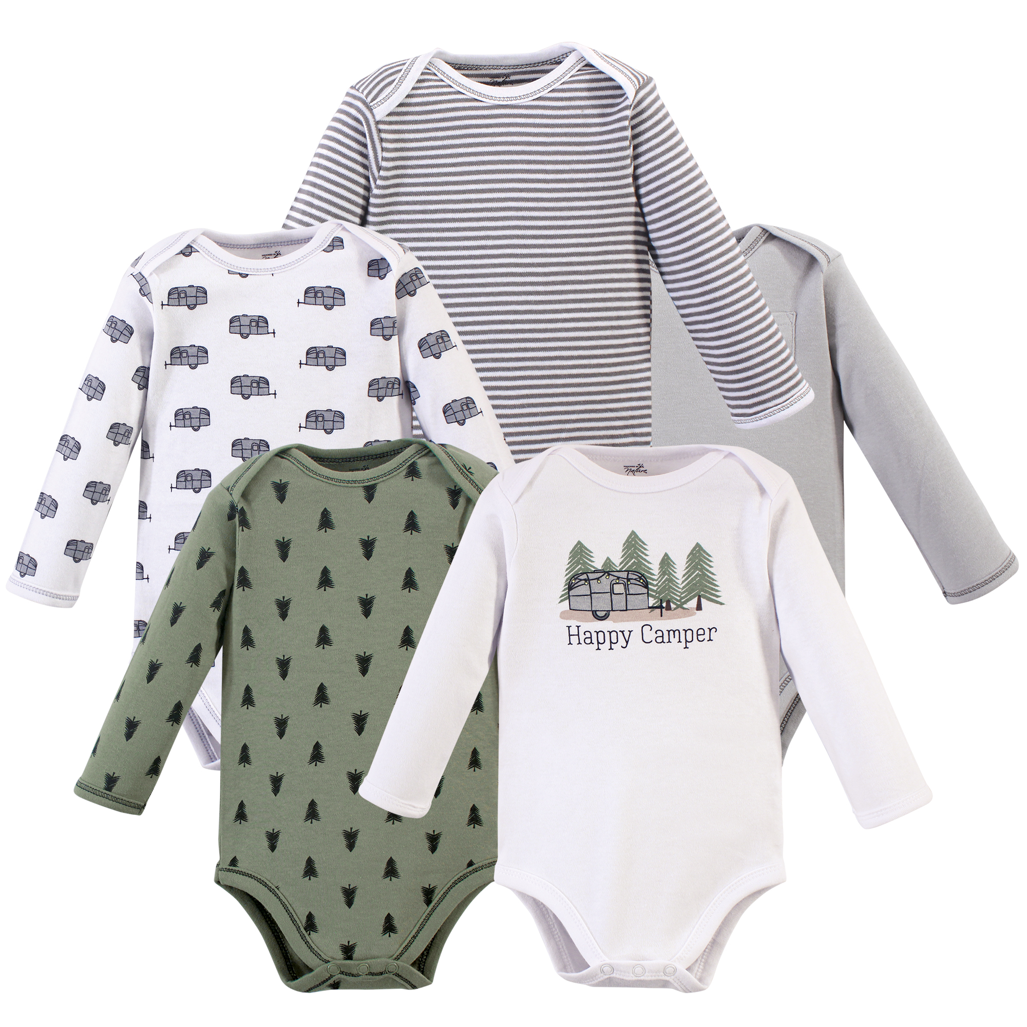 Touched By Nature Organic Cotton Bodysuits Happy Camper Long