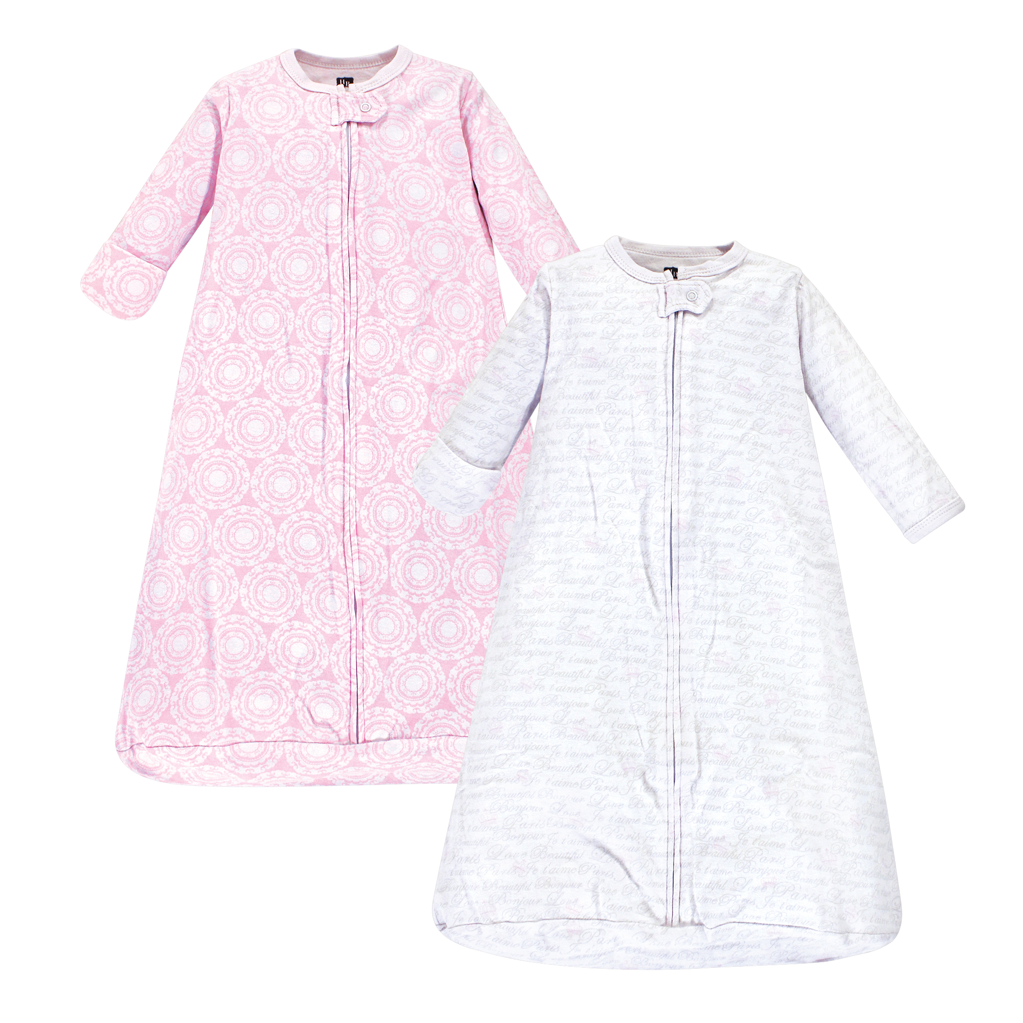 Hudson Baby Long Sleeve Sleeping Bag 2Pack, Script Baby and Toddler
