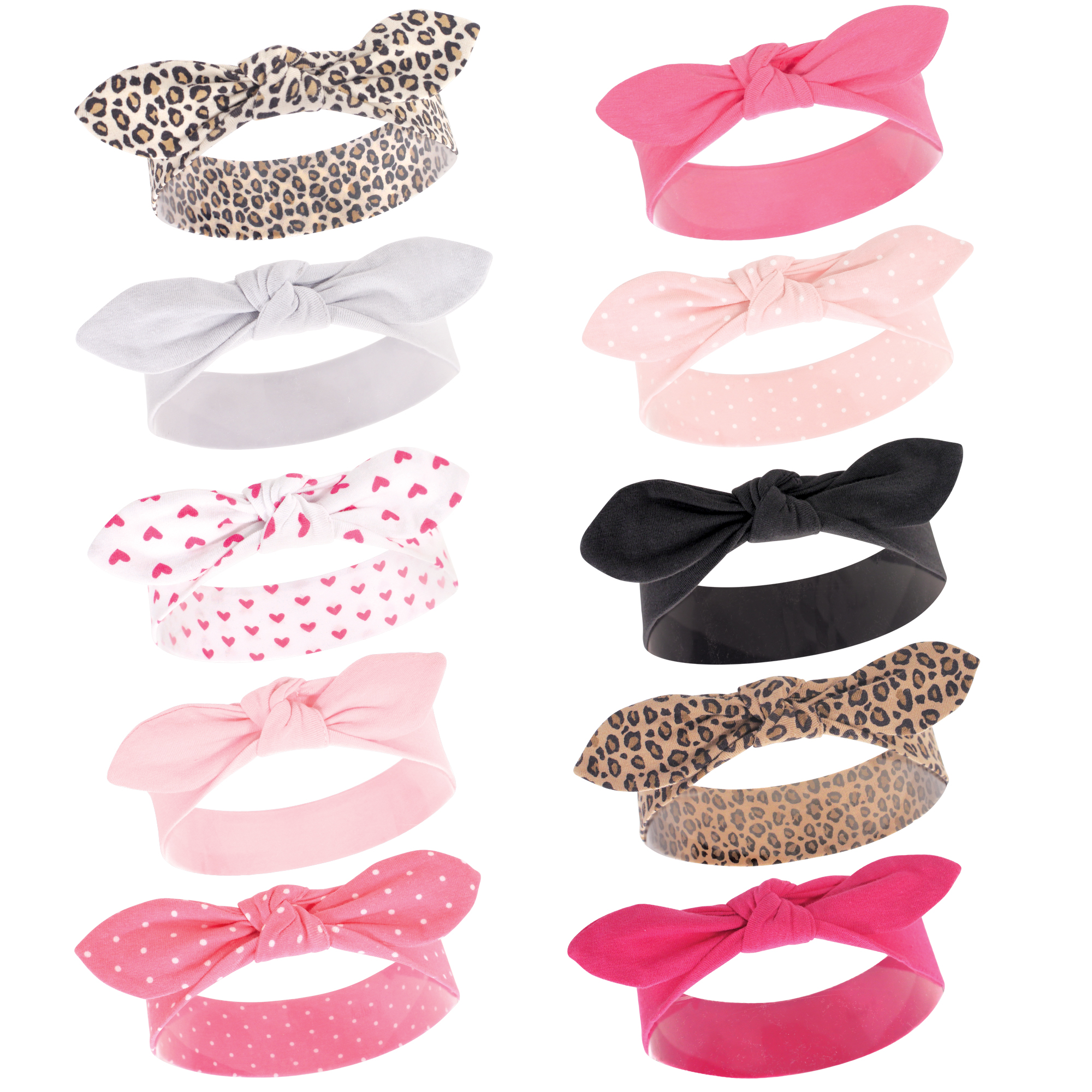Hudson Baby Headbands 10-Pack, Leopard, One Size - Hudson Childrenswear