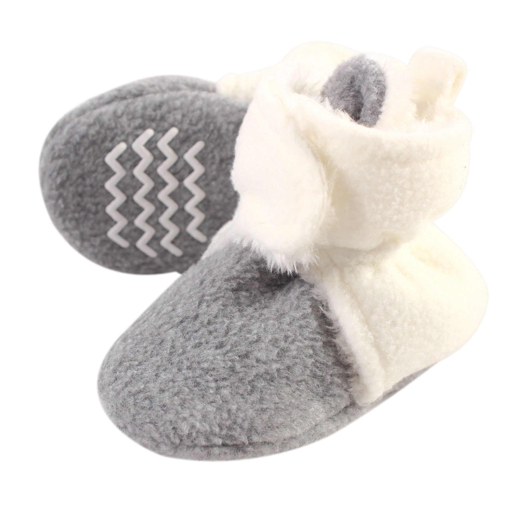 Hudson Baby Sherpa Lined Booties, Cream and Heather Gray - Hudson ...