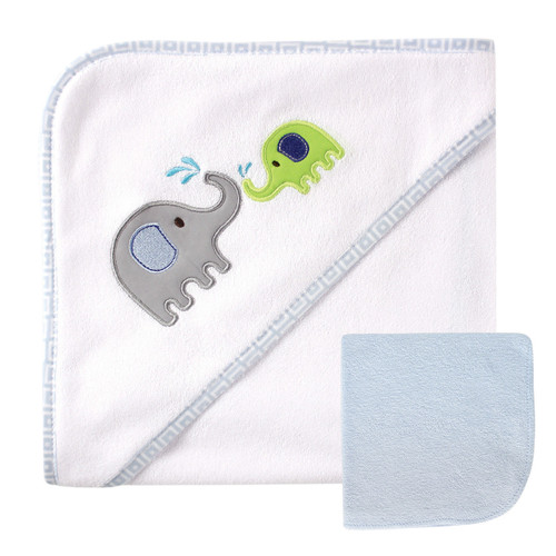 Embroidered Elephant Baby Towel Luvable Friends Hooded Towel And