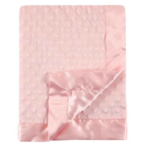 Blue Hudson Baby Boy Minky Blanket with Dotted Mink Backing