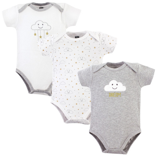 Hudson Baby Bodysuits, 3 Pack, Gray Clouds | Baby and Toddler Clothes ...