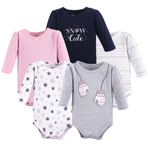 Little Treasure Cotton Bodysuits, 5Pack, Mittens Baby and Toddler Clothes, Accessories and