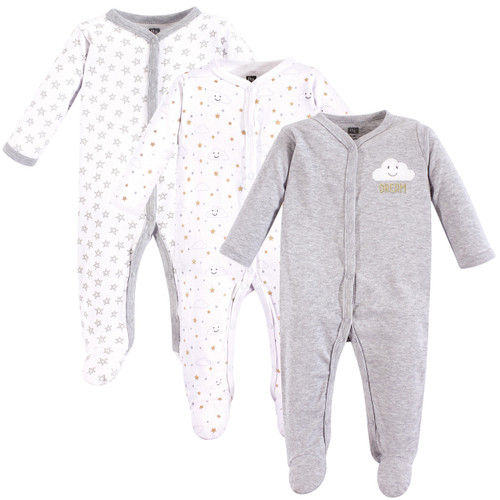 Hudson Baby Cotton Sleep and Play, 3-Pack, Gray Clouds | Baby and ...