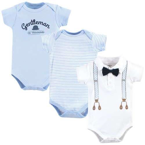 Christmas Suspenders 3-Pack Little Treasure Boy Cotton Bodysuits
