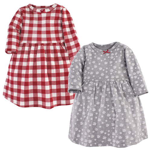 Hudson Baby Girl Toddler Long Sleeve Dress 2pk Apple