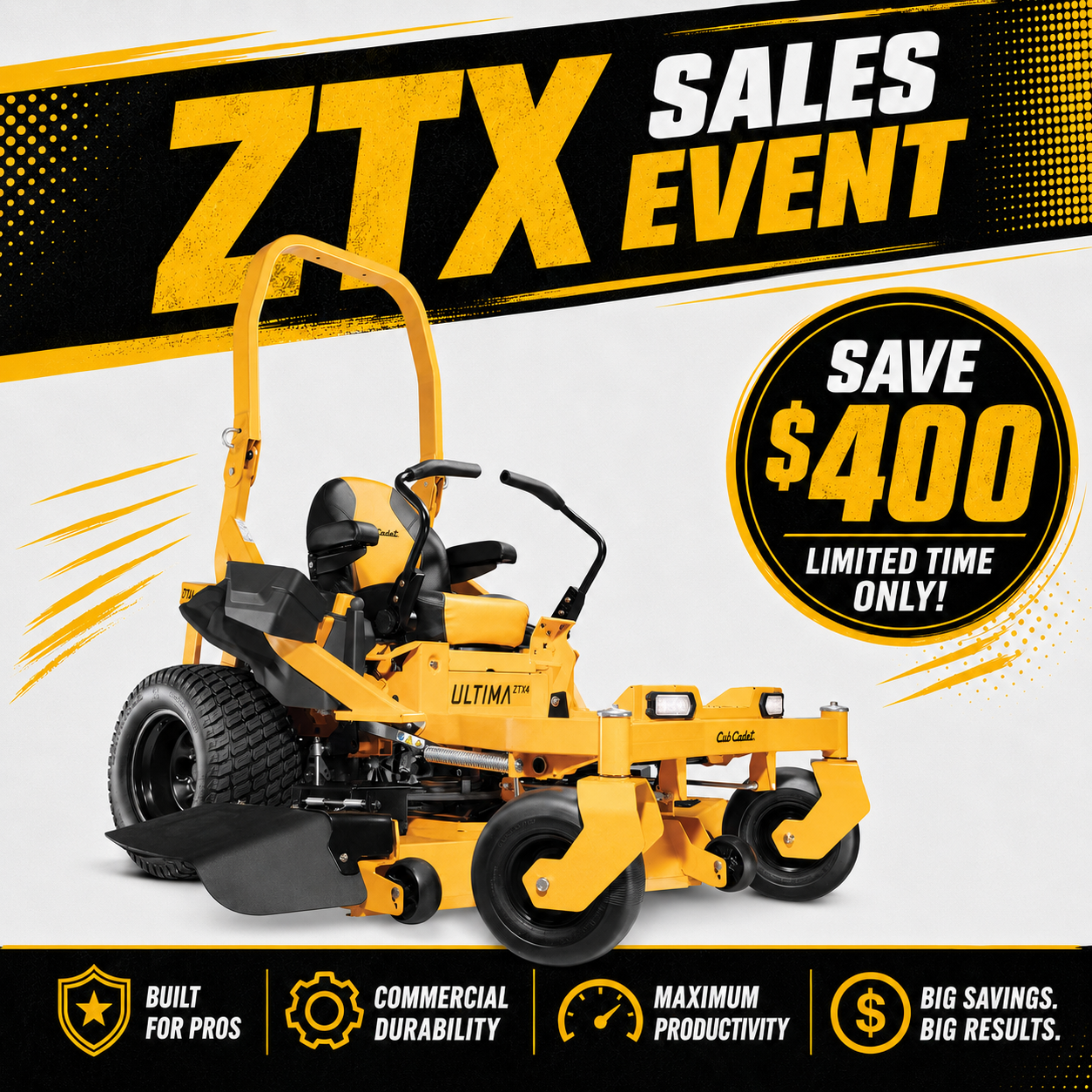 Cub Cadet Ultima ZTX4 60 60-Inch Zero-Turn Lawn Mower | Outdoorica