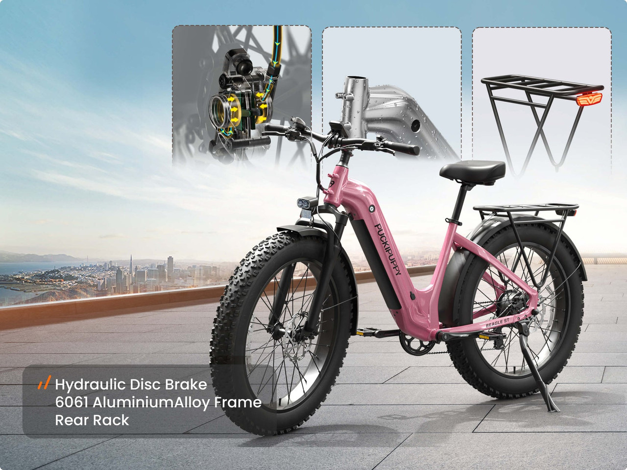 Best Step-Through Electric Bike | PUCKIPUPPY Beagle 2 ST Pink