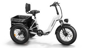 PUCKIPUPPY Husky White - Fat Tire Folding Electric Trike
