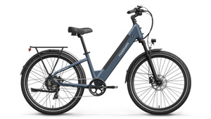 PUCKIPUPPY Poodle Slate Blue - Step-Through Commuter Electric Bike