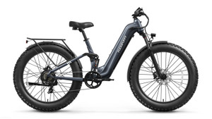 PUCKIPUPPY Boxer ST Metallic Gray - Fat Tire Step-Through Long Range Electric Bike