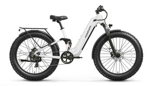 PUCKIPUPPY Boxer ST White - Fat Tire Step-Through Long Range Electric Bike