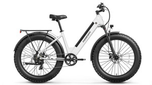 PUCKIPUPPY Samoyed White - Fat Tire Commuter Electric Bike