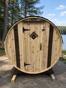 IN-STOCK! Setri 6×4 2-Person Western Red Cedar Barrel Sauna with Finlandia Electric Heater