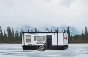 White Ice Castle - Outlander II 8x17 RV Camper & Fish House 