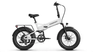 PUCKIPUPPY Dachshund Pro White Folding Full Suspension Electric Bike - 750W Ebike
