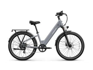 PUCKIPUPPY Poodle Pro Light Gray - Step-Through Commuter Electric Bike
