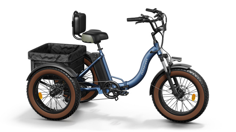 PUCKIPUPPY Alaskan Blue - Fat Tire Folding Electric Trike