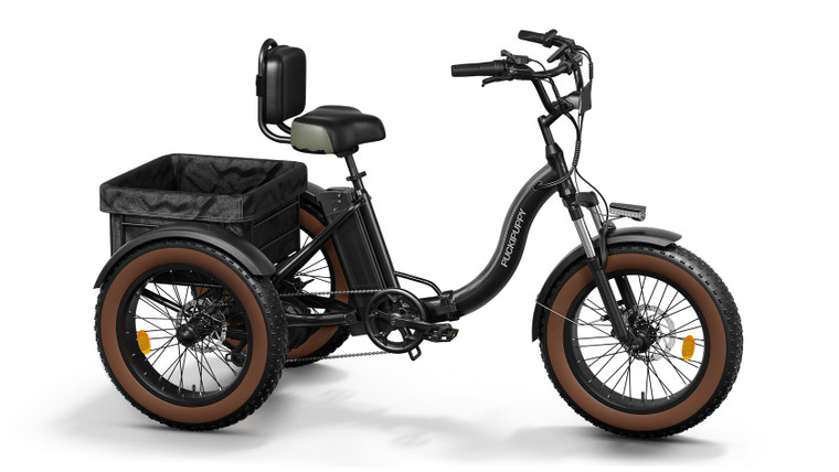 PUCKIPUPPY Alaskan Black - Fat Tire Folding Electric Trike