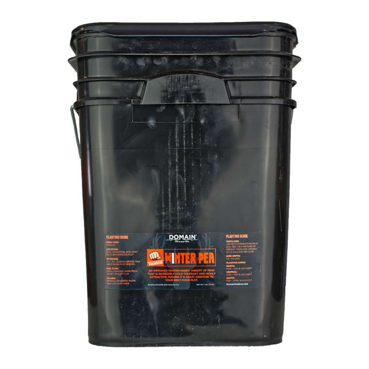 Domain Outdoors Winter Pea - Bulk Pail Wildlife Food Plot Seed - Cold Season - 1/2 Acre