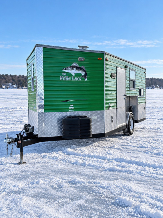 Used 2016 Ice Castle Mille Lacs 8x16 Fish House - 8 Lighted Holes, Sleeps 5