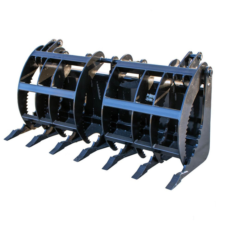 Prime Attachments Skid Steer HD Dual Clam 1/2" Dual Tines Grapple 74"