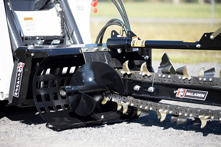 Mclaren Skid Steer Attachment Trencher Mt48, 1/2" 1.8 Straight Bsp, Flat Face Qrc, Atms Motor, Mc