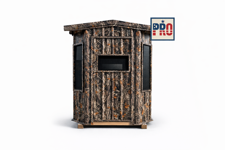 Amish Built Hunting Deer Blind 5.5x6 Octagon Camo - The Wall Mounter PRO