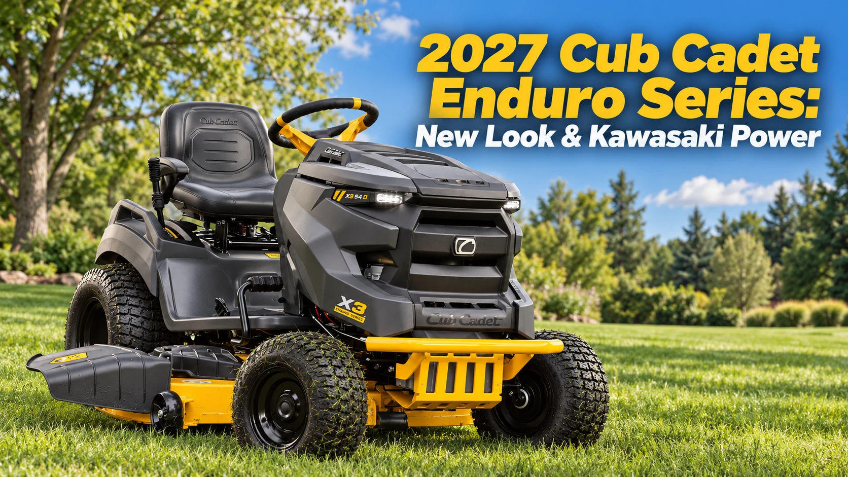 2027 Cub Cadet Enduro Series lawn tractors with new black and gunmetal gray styling
