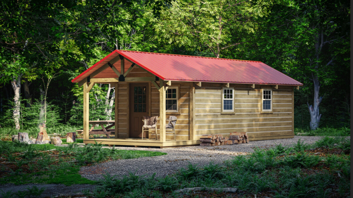 Appalachian Series Amish lodge-style cabin at Outdoorica