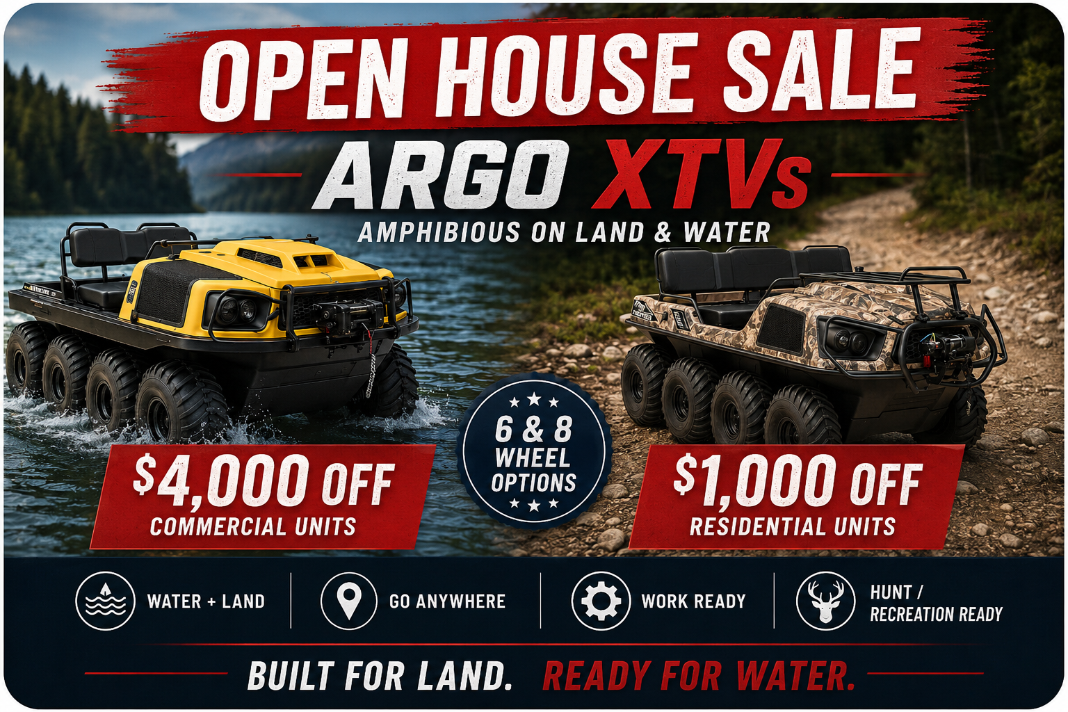 Save 4000 dollars on ARGO commercial and 1000 dollars on ARGO residential models