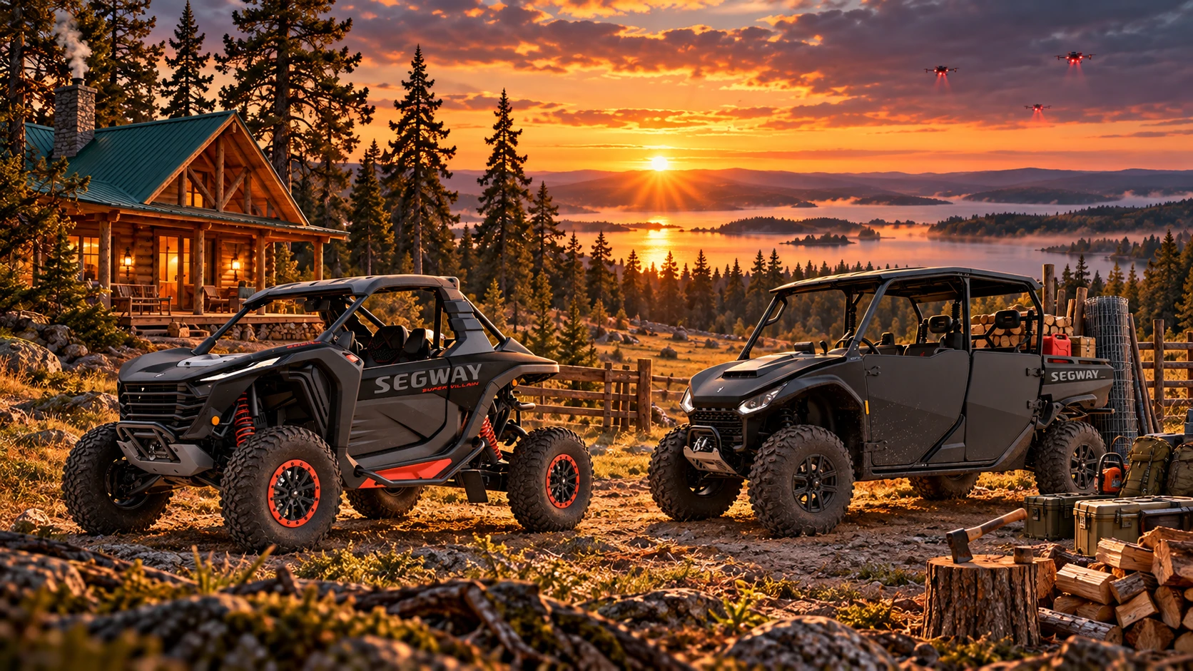 Fictional off-road mobility illustration for the OUTDOORICA robot-apocalypse guide