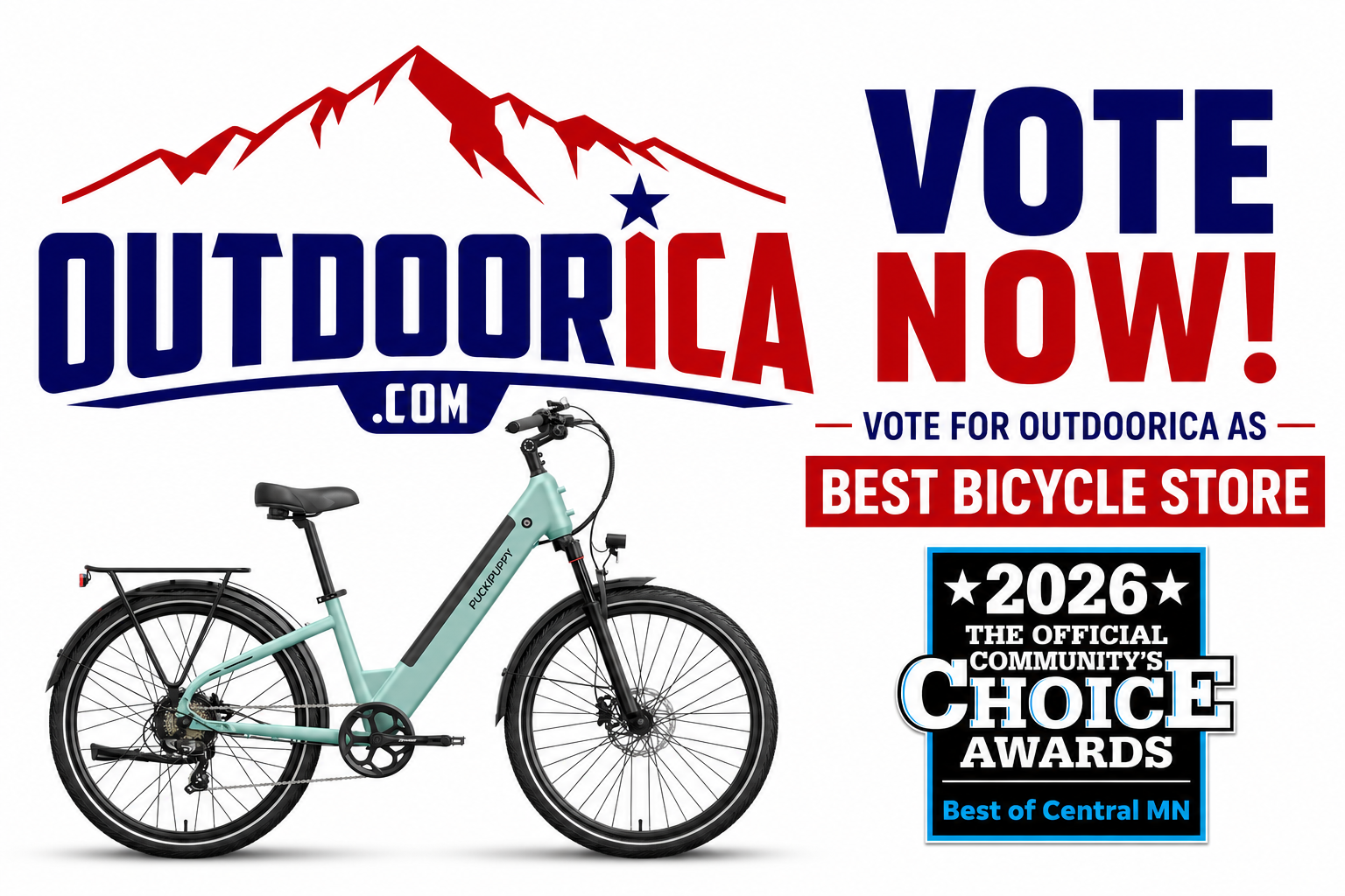 Vote for OUTDOORICA for Best Bicycle Store in the 2026 Best of Central Minnesota awards