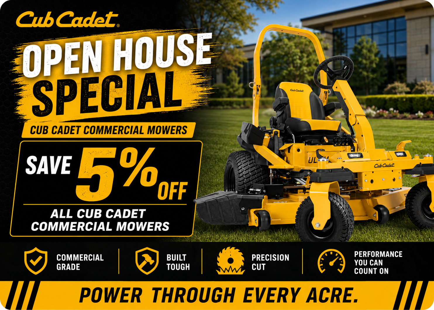 Cub Cadet Commercial Lawn Mowers 5 percent off at OUTDOORICA Open House