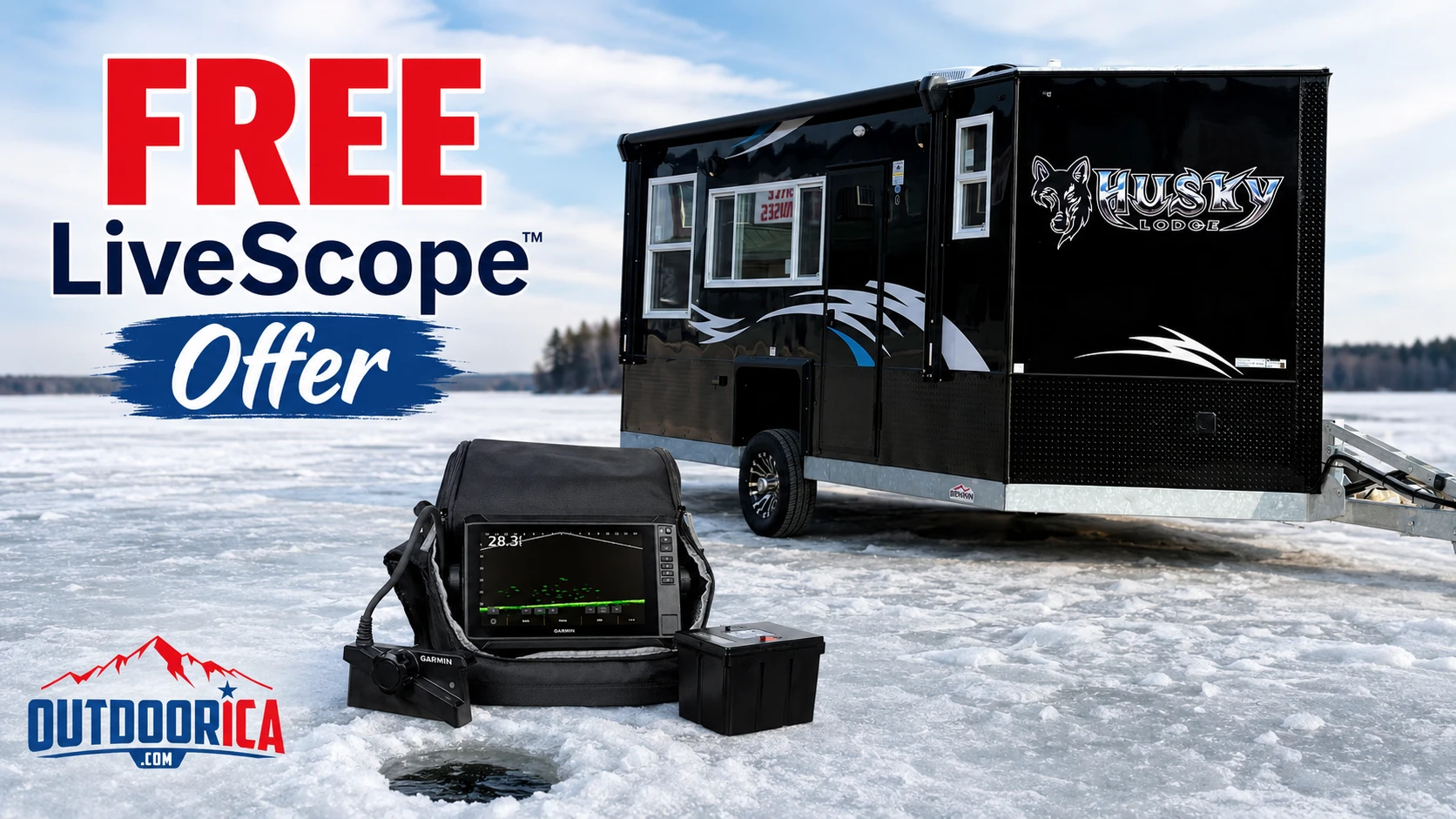 FREE Garmin LiveScope offer on qualifying Ice Castle fish houses at OUTDOORICA