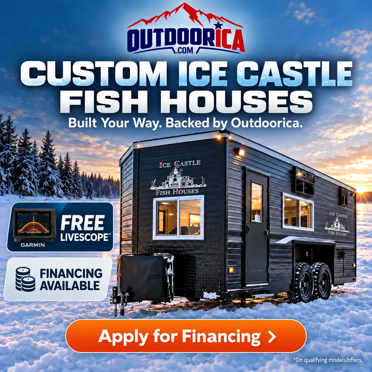 Outdoorica Ice Castle fish house financing