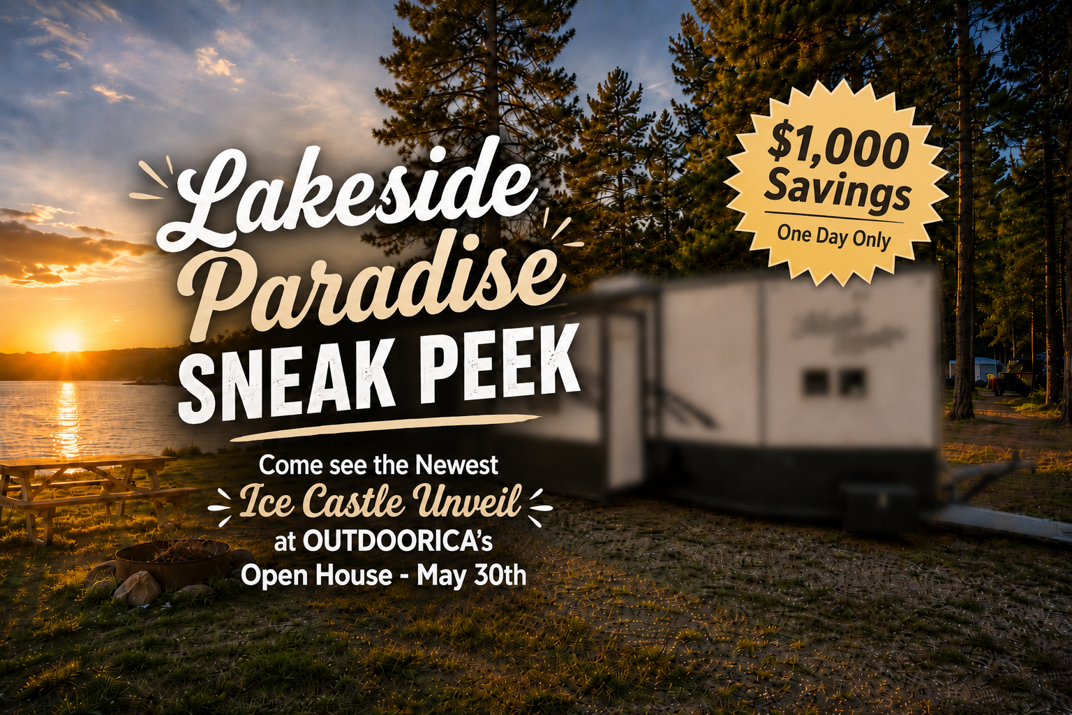 Ice Castle Lakeside Paradise sneak peek at OUTDOORICA Open House