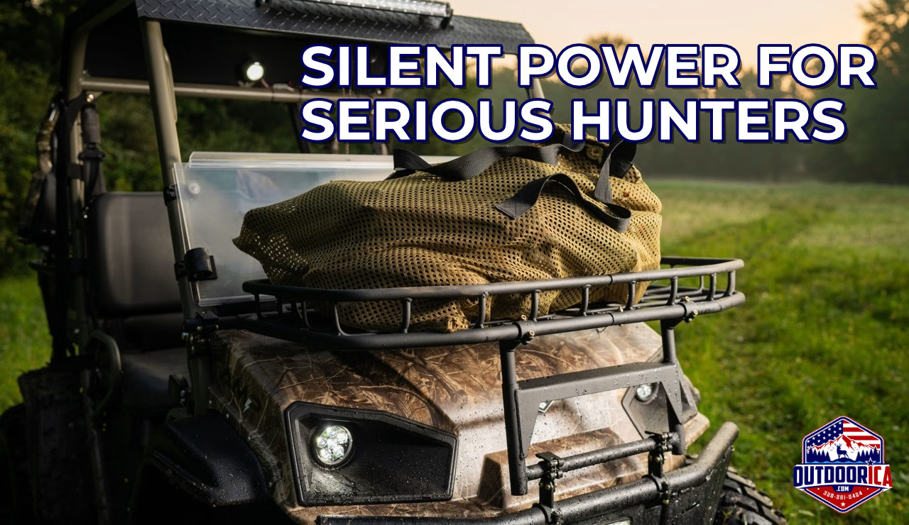 Landmaster AMP electric UTV in hunting terrain