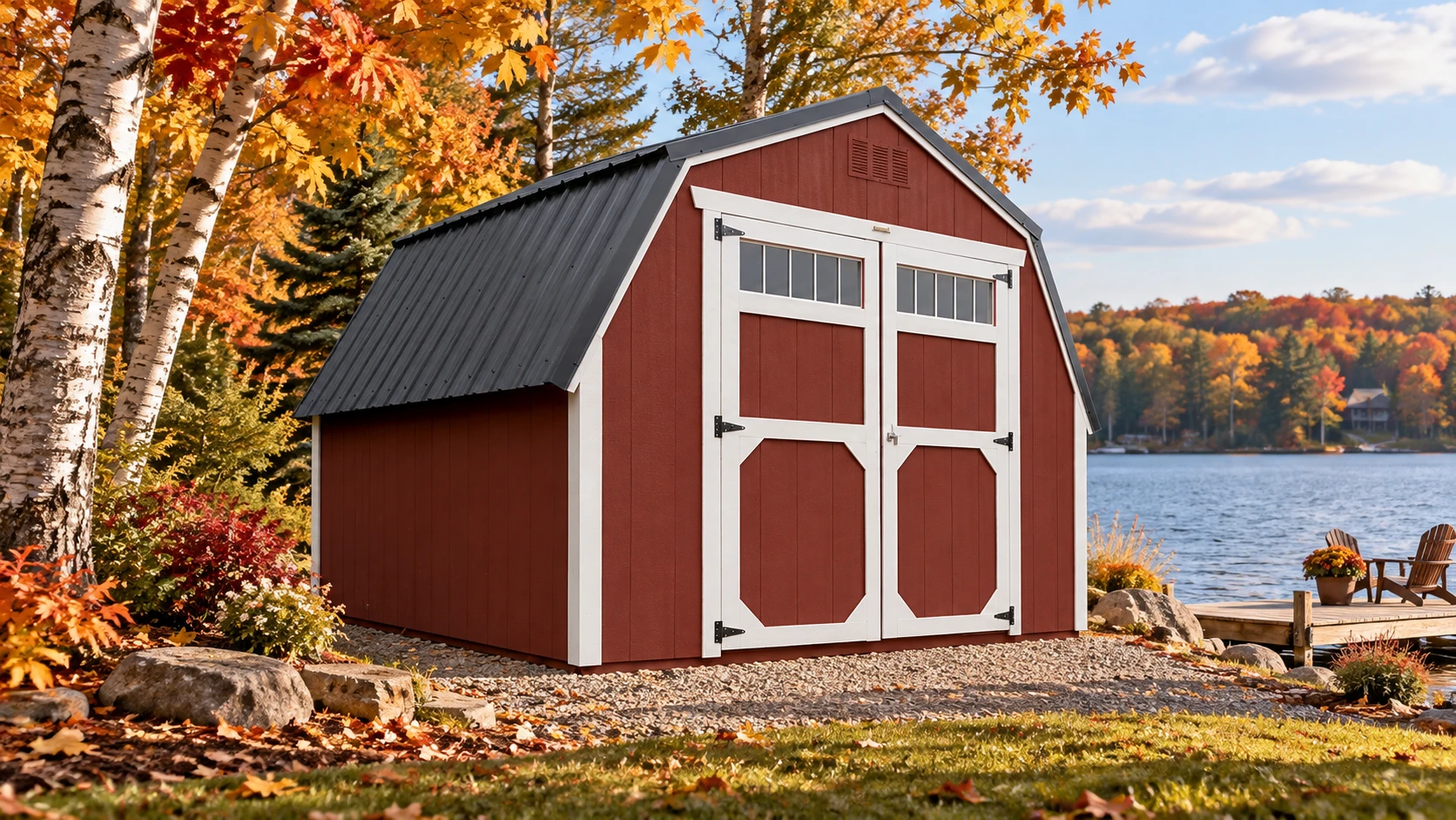Old Hickory lofted barn shed with a traditional barn-style roof