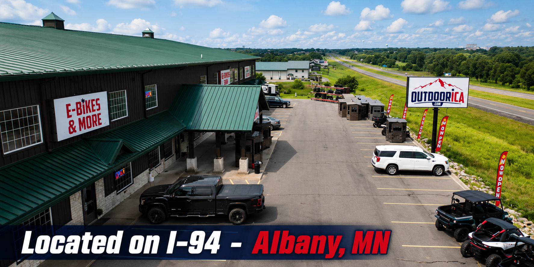 OUTDOORICA in Albany Minnesota Exterior of OUTDOORICA outdoor equipment dealership near Interstate 94 in Albany Minnesota