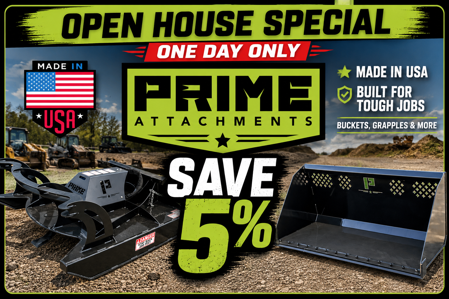 Prime Attachments 5 percent off during OUTDOORICA Open House